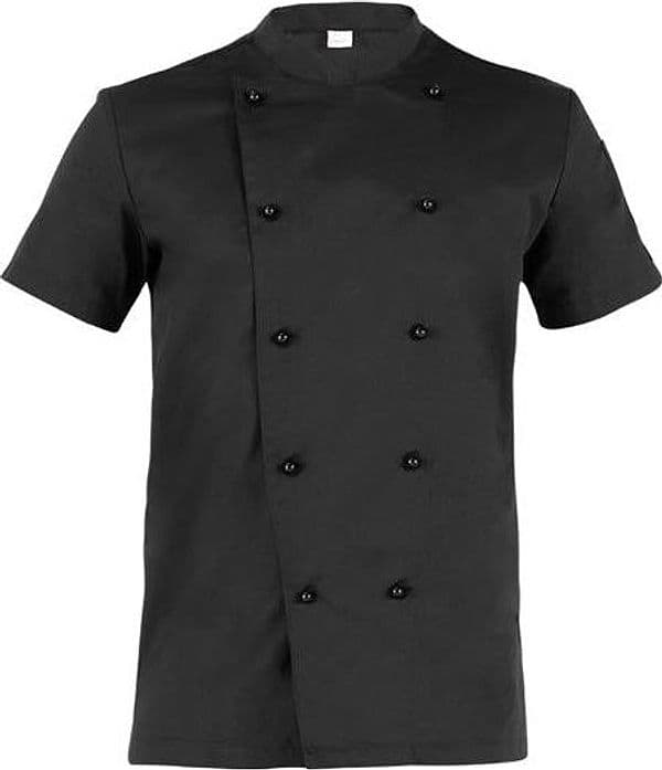 Giacca Cuoco Tommaso Nero Bottoni Estraibili Doppio Petto Giacca Chef Manica Corta in Giacche da chef Dresswork - Como, commercioVirtuoso.it