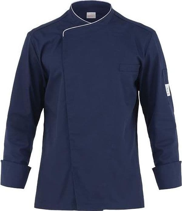 Giacca Patrizio Blu con Profilo Bianco Giacca Cuoco Manica Lunga in Giacche da chef Dresswork - Como, commercioVirtuoso.it