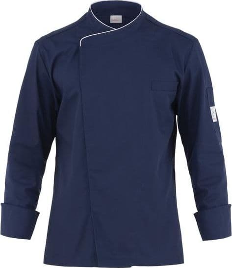 Giacca Patrizio Blu con Profilo Bianco Giacca Cuoco Manica Lunga in Giacche da chef Dresswork - Como, commercioVirtuoso.it