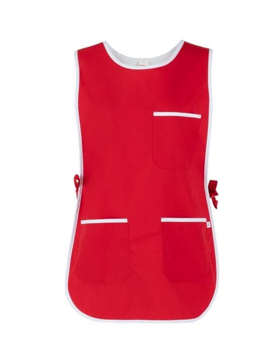 Poncho Zefiro Rosso Scamiciato Donna da Lavoro Pulizie Asilo Mensa in Uniformi sanitarie - top Dresswork - Como, commercioVirtuoso.it