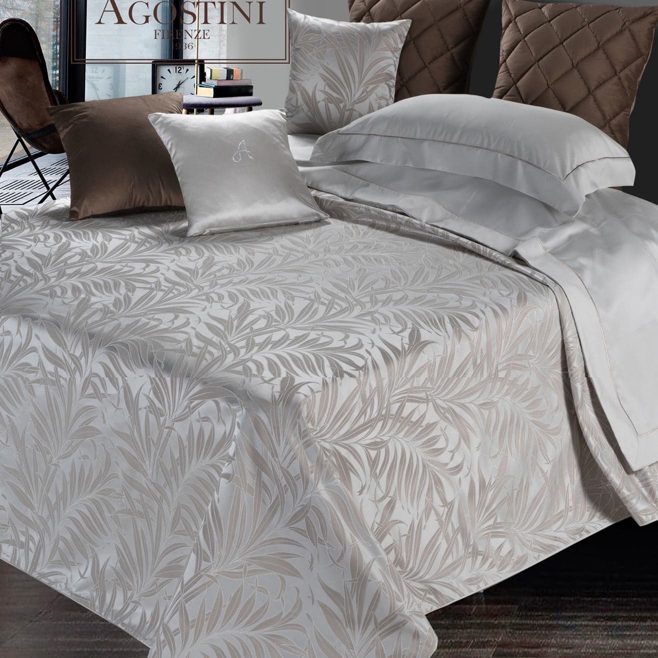 Copriletto Matrimoniale Jacquard Agostini Hawaii 270x270 in Trapunte The King Luxury - San Marcellino, commercioVirtuoso.it