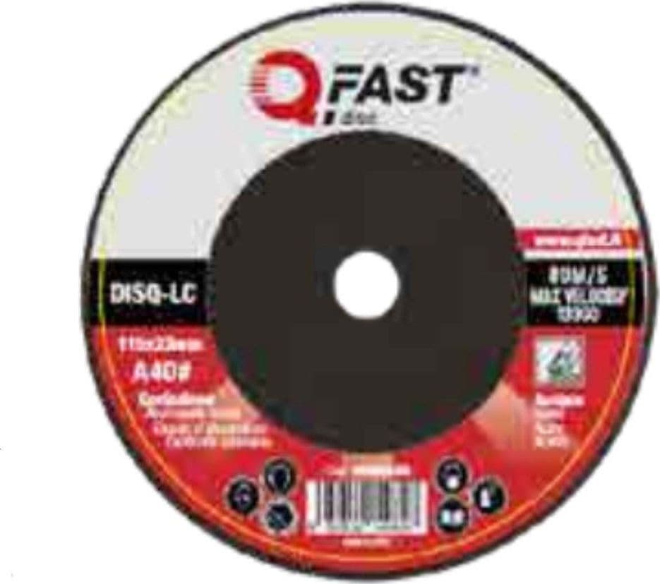 QFAST---DISCO-LAMELLARE-AL-CORINDONE (OSSIDO-DI ALLUMINIO)-Ø115x22MM-GRANA-40---LUNGA-DURATA-E-RESISTENZA-ALLO-SFILACCIAMENTO