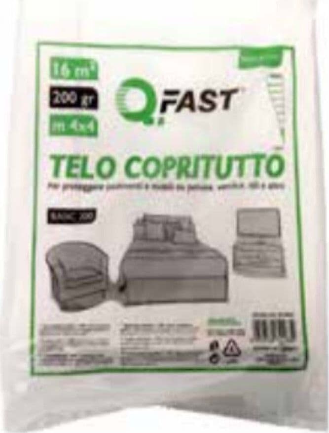 QFAST---TELO-COPRITUTTO-PROTETTIVO-IN-POLIETILENE-RIGENERATO-A-BASSA-DENSITA'---4x4mt-200gr---TRASPARENTE-E-IMPERMEABILE