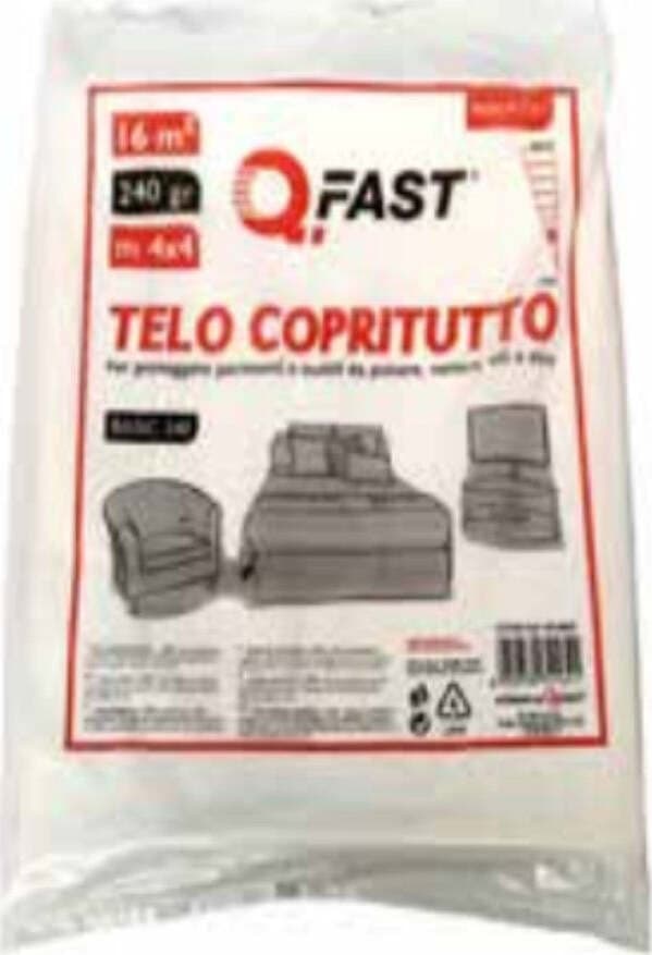 QFAST---TELO-COPRITUTTO-PROTETTIVO-IN-POLIETILENE-RIGENERATO-A-BASSA-DENSITA'---4x4mt-240gr---TRASPARENTE-E-IMPERMEABILE