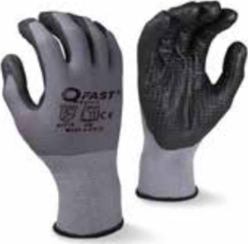QFAST--GUANTO-IN-NITRILE-SPADEX-PUNTINATO---SENZA-CUCITURE---SPALMATO-CON-SCHIUMA-DI-NITRILE---TAGLIA-L