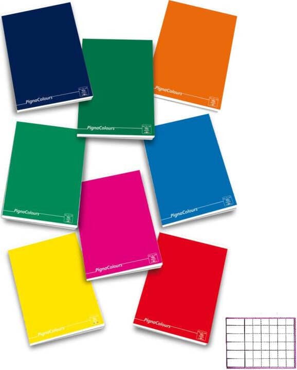 Quaderno-MAXI-(A4)-rigatura-0Q-Quadretti-1a-2a-3a-elementare-Colori-Assortiti-Pigna