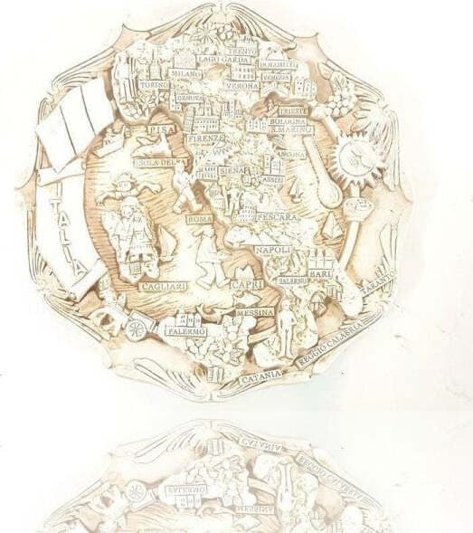 QUADRETTO DECORATIVO CON BASE SOUVENIR ITALIA 3D MONUMENTI CITTÀ 18CM