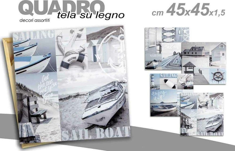 Quadro Quadretto Decorativo 45x45x1,5cm Tela Su Legno Deluxe Decori Ass. 709661 Casa e cucina/Decorazioni per interni/Arte/Poster e stampe Trade Shop italia - Napoli, Commerciovirtuoso.it