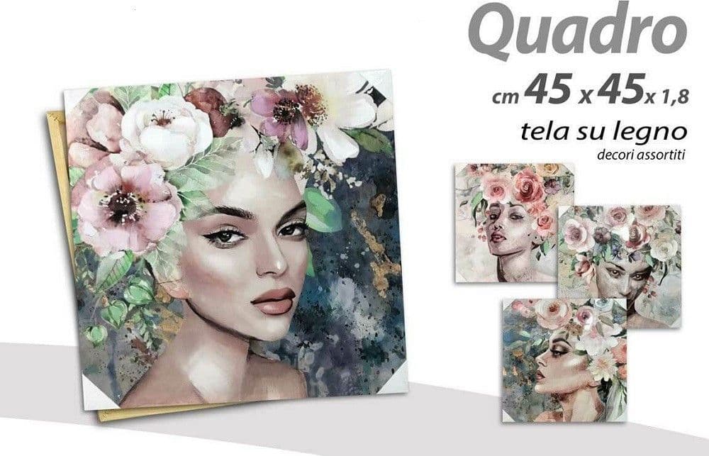 Quadro Quadretto Decorativo 45x45x1,8 Cm Tela Su Legno Deluxe Decori Ass. 806667 Casa e cucina/Organizzazione interni/Contenitori e barattoli da cucina/Vasetti e barattoli per conserve/Barattoli Trade Shop italia - Napoli, Commerciovirtuoso.it