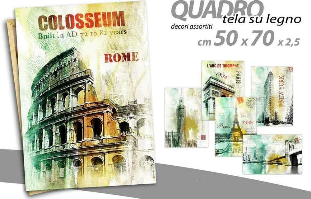 Quadro Quadretto Decorativo 50x70x2,5cm Tela Su Legno Deluxe Decori Ass. 748899 Casa e cucina/Decorazioni per interni/Arte/Poster e stampe Trade Shop italia - Napoli, Commerciovirtuoso.it