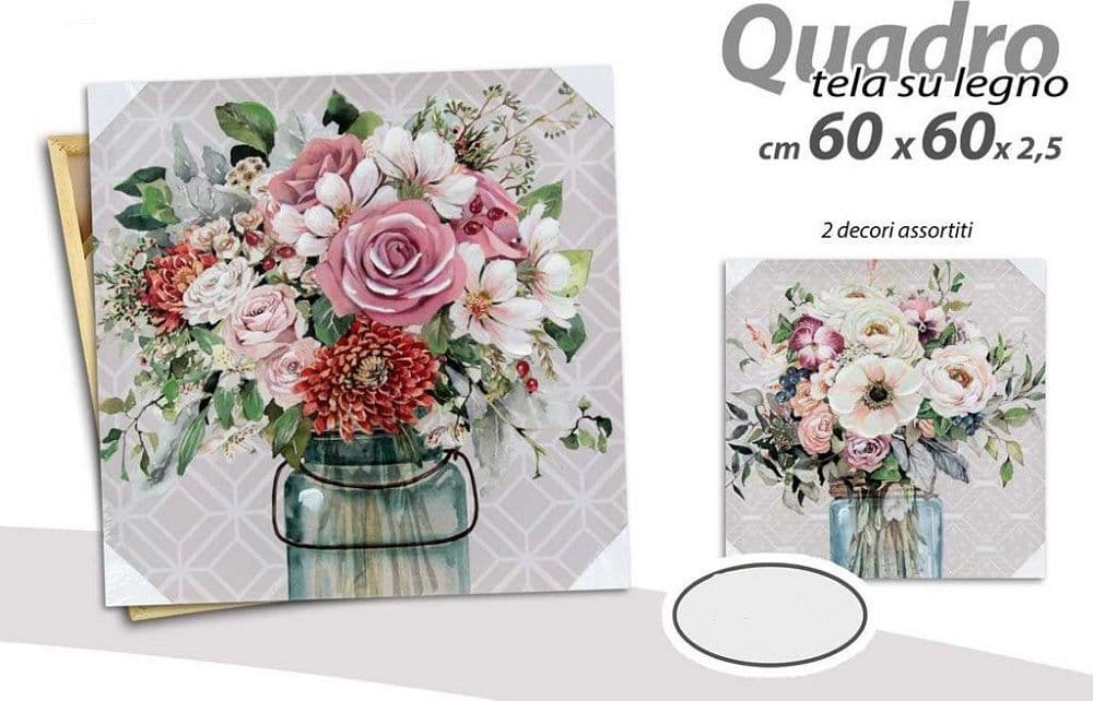 Quadro Quadretto Decorativo 60x60x2,5cm Tela Su Legno Deluxe 2 Decori Ass 832000 Casa e cucina/Organizzazione interni/Contenitori e barattoli da cucina/Vasetti e barattoli per conserve/Barattoli Trade Shop italia - Napoli, Commerciovirtuoso.it
