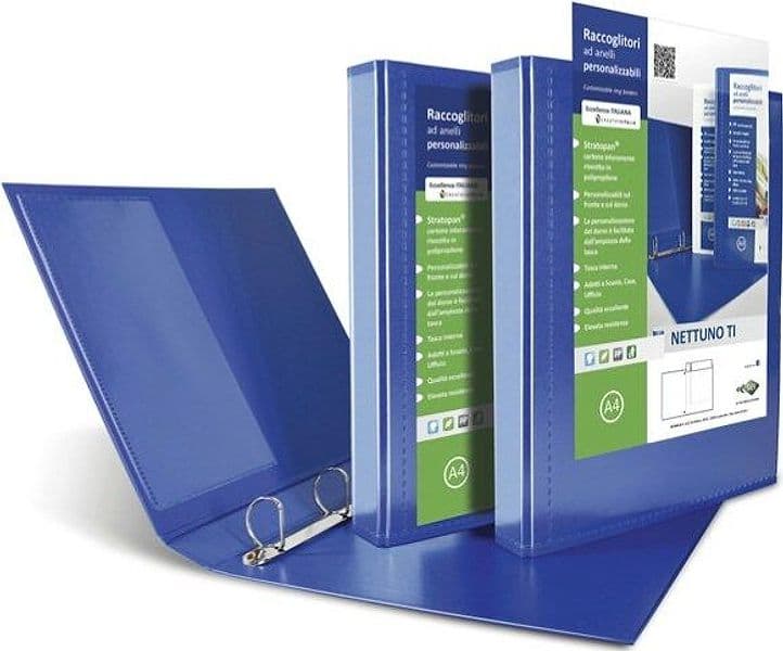 Raccoglitore Nettuno Ti 4D - personalizzabile - dorso 3 5 cm - 22x30 cm - A4 - blu - Sei Rota Cancelleria e prodotti per ufficio/Archivio ufficio e accessori per scrivania/Raccoglitori e accessori per raccoglitori/Raccoglitori/Raccoglitori a leva per documenti Eurocartuccia - Pavullo, Commerciovirtuoso.it