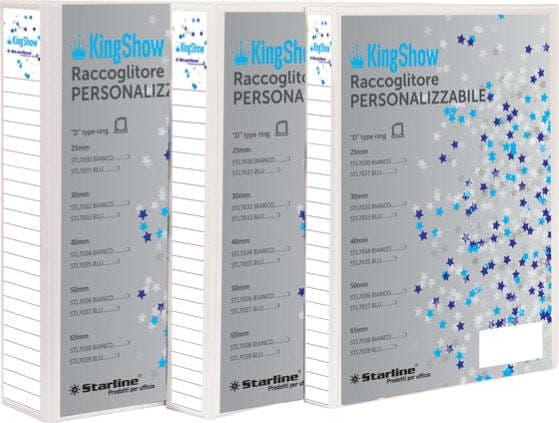 Raccoglitore personalizzabile KingShow - 4 anelli a D 30 mm - dorso 4 cm - 22x30 cm - bianco -Starline Cancelleria e prodotti per ufficio/Archivio ufficio e accessori per scrivania/Raccoglitori e accessori per raccoglitori/Raccoglitori/Raccoglitori a leva per documenti Eurocartuccia - Pavullo, Commerciovirtuoso.it