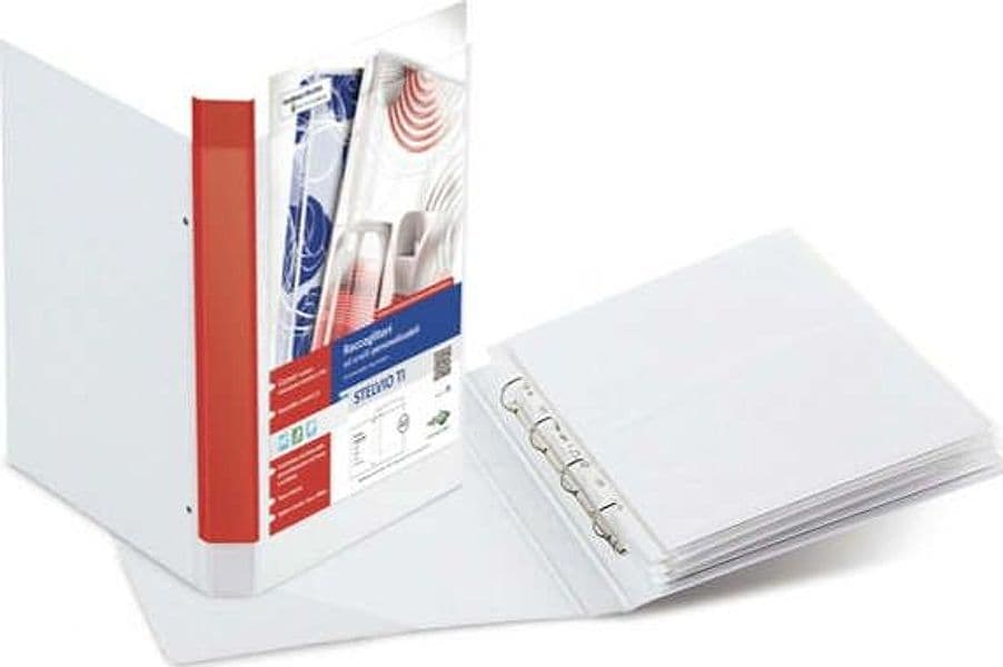 Raccoglitore personalizzabile Stelvio TI - 4 anelli a D 25 mm - dorso 4 cm - 30x42 cm (libro) - bianco - Sei Rota Cancelleria e prodotti per ufficio/Archivio ufficio e accessori per scrivania/Raccoglitori e accessori per raccoglitori/Raccoglitori/Raccoglitori a leva per documenti Eurocartuccia - Pavullo, Commerciovirtuoso.it