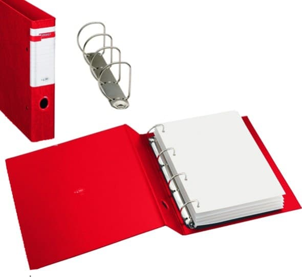 Raccoglitore Stelvio F - 4 anelli a D 40 mm - dorso 5 cm - 22x30 cm - rosso - Sei Rota Cancelleria e prodotti per ufficio/Archivio ufficio e accessori per scrivania/Raccoglitori e accessori per raccoglitori/Raccoglitori/Raccoglitori ad anelli Eurocartuccia - Pavullo, Commerciovirtuoso.it