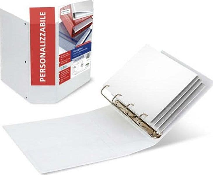 Raccoglitore Stelvio Ti 100 4Q - 22x30 cm - A4 - bianco personalizzabile - Sei Rota Cancelleria e prodotti per ufficio/Archivio ufficio e accessori per scrivania/Raccoglitori e accessori per raccoglitori/Raccoglitori/Raccoglitori a leva per documenti Eurocartuccia - Pavullo, Commerciovirtuoso.it