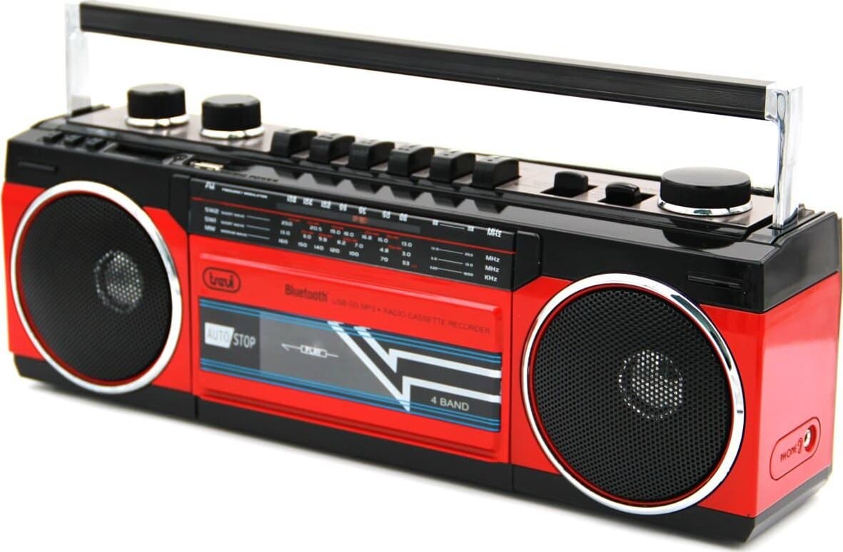 Radio Registratore Portatile a Cassetta con FM e Bluetooth TREVI RR 501 BT Rosso in Lettori audiocassette 85cento.it - Potenza, commercioVirtuoso.it