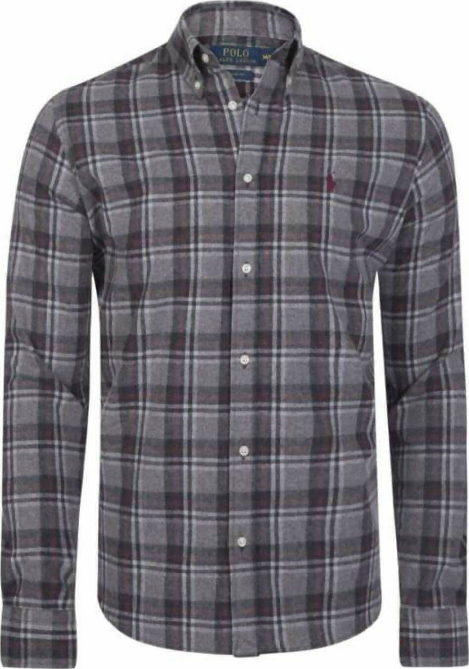 Ralph Lauren Camicia Uomo Quadri Grigia Rossa Flanella Regular Fit Grey Melange Bordeaux Button-Down 100% Flanella di Cotone Moda/Uomo/Abbigliamento/T-shirt polo e camicie/Camicie casual Euforia - Bronte, Commerciovirtuoso.it
