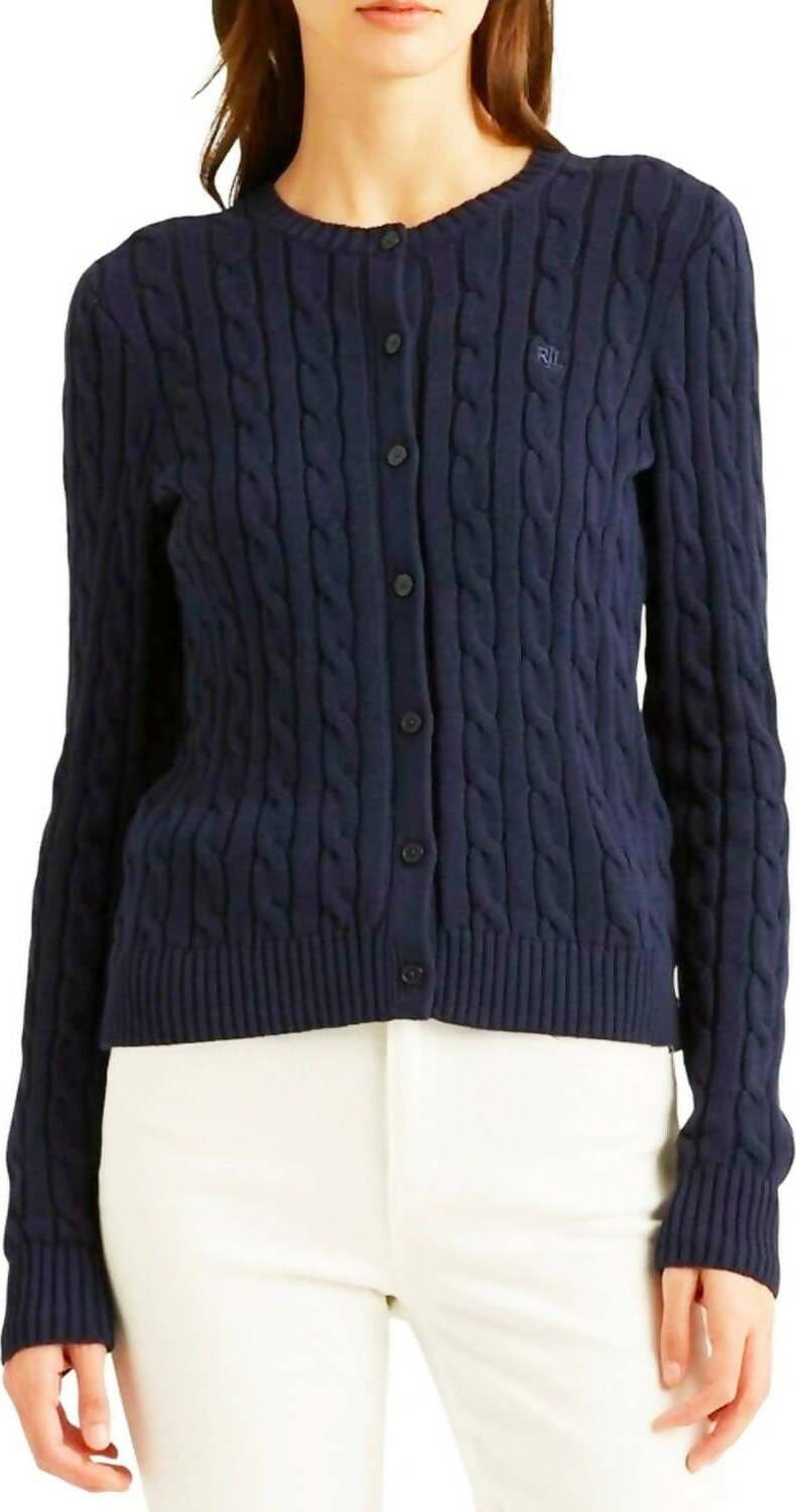 Ralph Lauren Cardigan Trecce donna 100% Cotone Maglione Pullover Con Bottoni Logo Rl Ricamato Moda/Donna/Abbigliamento/Maglioni e cardigan/Cardigan Euforia - Bronte, Commerciovirtuoso.it