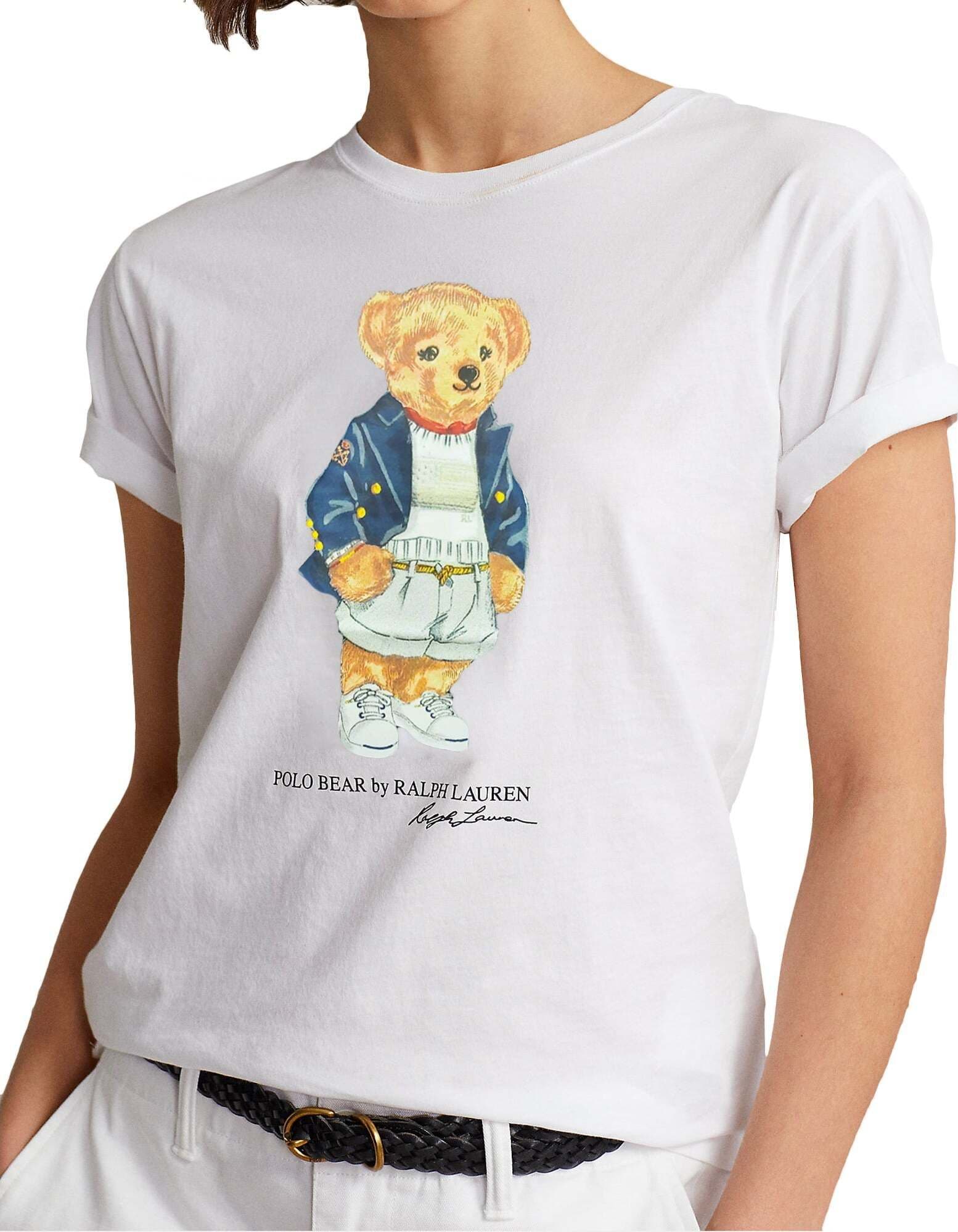Ralph Lauren T-shirt Donna Polo Bear Maglia Girocollo Stampa Orsetto Moda/Donna/Abbigliamento/T-shirt top e bluse/T-shirt Euforia - Bronte, Commerciovirtuoso.it