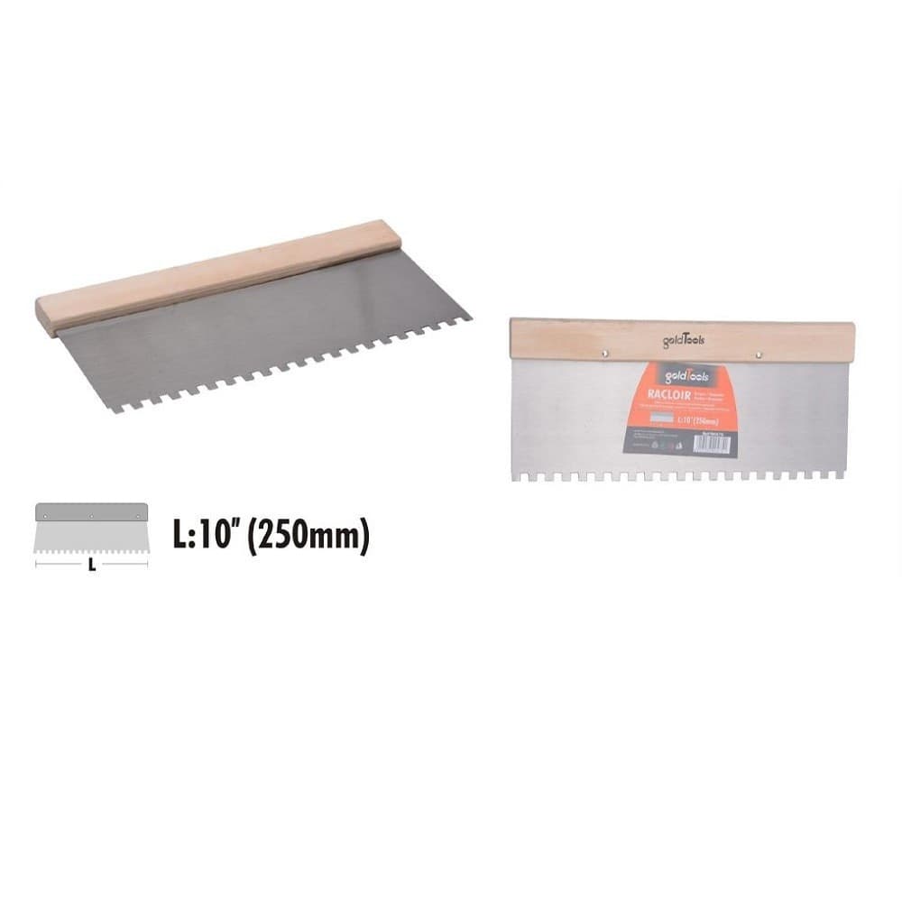 Raschietto Spatola Dentato Acciaio Impugnatura Legno 10? 250mm Ferramenta 90475 Fai da te/Utensili elettrici e a mano/Utensili a mano/Raschietti Trade Shop italia - Napoli, Commerciovirtuoso.it