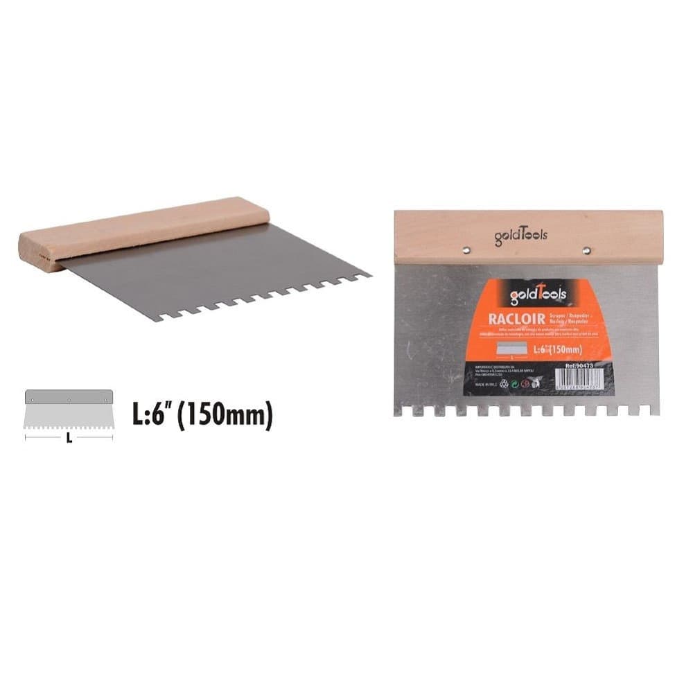 Raschietto Spatola Dentato Acciaio Impugnatura Legno 6? 150 Mm Ferramenta 90473 Fai da te/Utensili elettrici e a mano/Utensili a mano/Raschietti Trade Shop italia - Napoli, Commerciovirtuoso.it