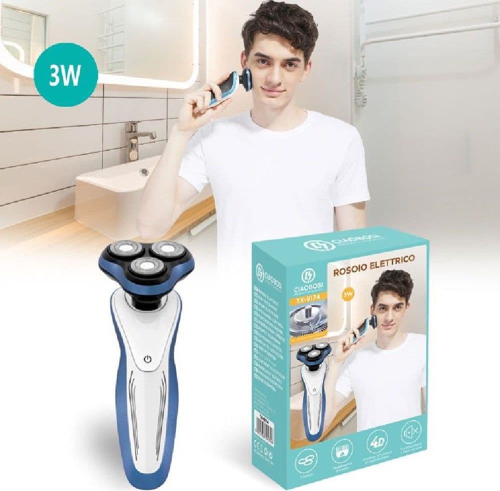 Rasoio 3 Testine Elettrico Ricaricabile Uomo Regolazione Barba Baffi Peli Tx-9174 Salute e cura della persona/Rasatura epilazione e rimozione peli/Regolabarba tagliacapelli e rasoi per il corpo/Tagliacapelli Trade Shop italia - Napoli, Commerciovirtuoso.it