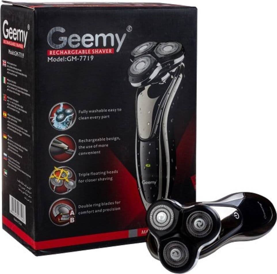 RASOIO ELETTRICO CORDLESS GM-7719 BATTERIA RICARICABILE IMPERMEABILE TESTA GALLEGGIANTE