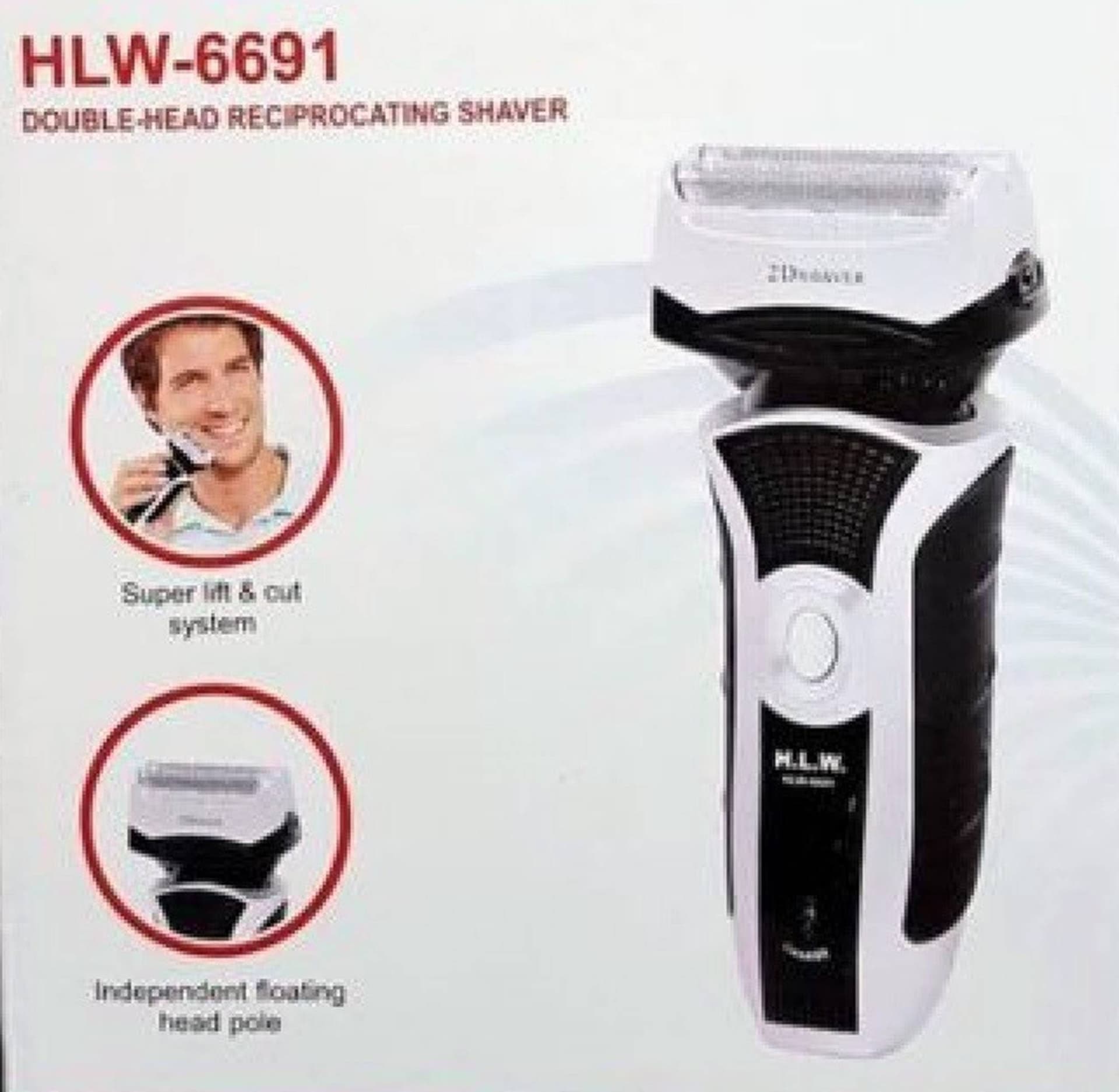 Rasoio-Elettrico-Hlw-6691-Ricaricabile-2-Testine-Lama-Acciaio-Barba-Baffi