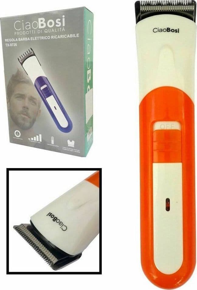 RASOIO TAGLIA CAPELLI ELETTRICO REGOLA BARBA BATTERIA RICARICABILE TX-9726