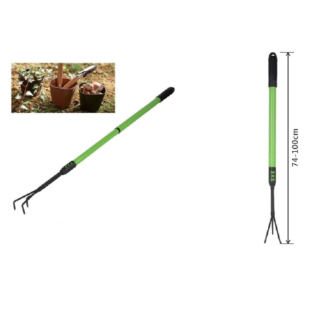 Rastrello A 3 Denti Con Manico Allungabile Attrezzo Per Giardino 74-100cm 90071 Fai da te/Utensili elettrici e a mano/Attrezzi da giardinaggio/Rastrelli Trade Shop italia - Napoli, Commerciovirtuoso.it