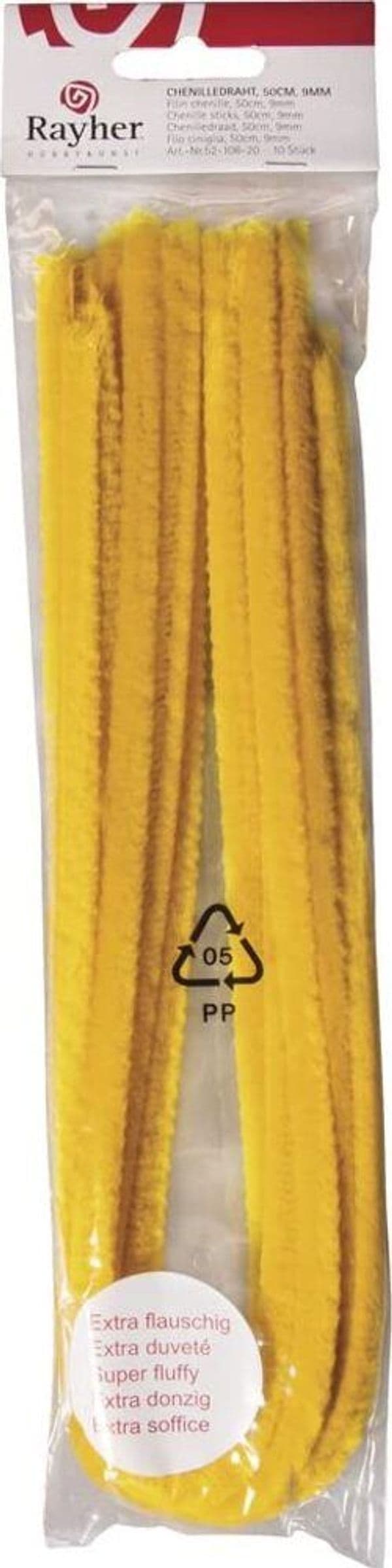 RAYHER---10-FILI-IN-CINIGLIA-50CM-9MM-GIALLO