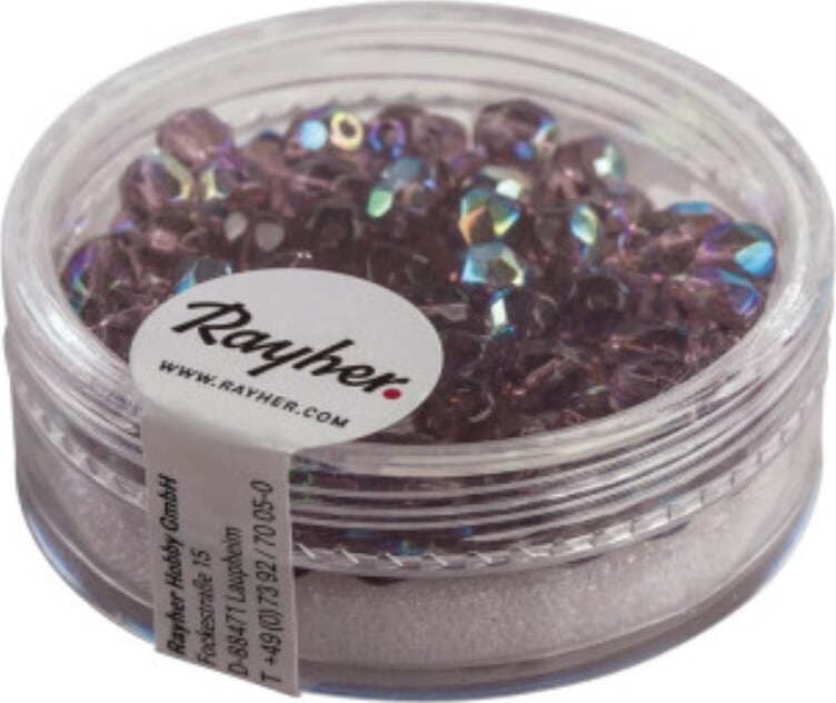 RAYHER---100-PEZZI---PERLA-IN-VETRO-SFACCETTATA-4MM---COLORE-AMETISTA-CANGIANTE
