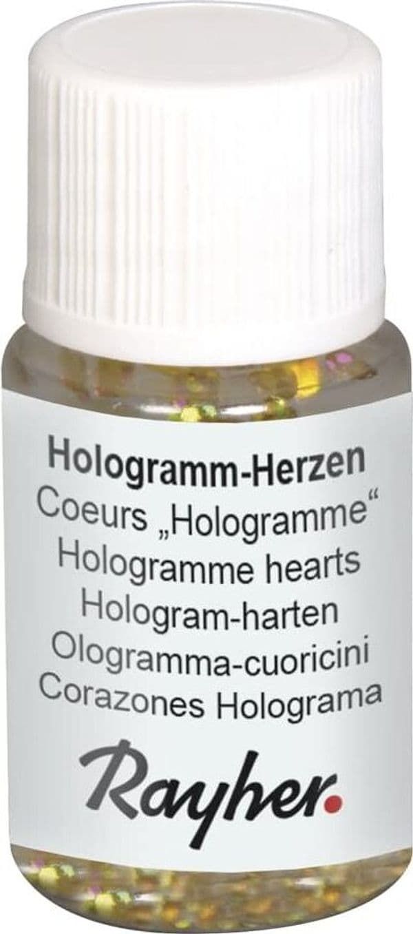 RAYHER - 10ml - PAILLETTES CON FORMA A CUORE IN PLASTICA 3MM - COLORE ORO