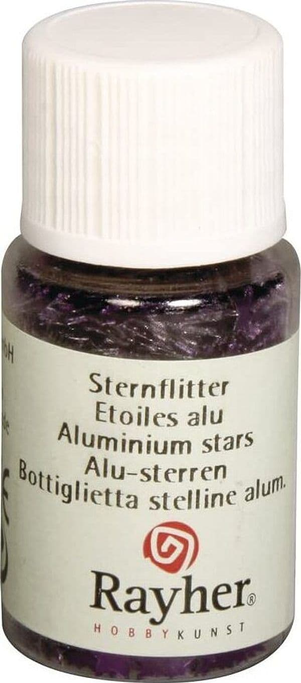 RAYHER---10ml---PAILLETTES-CON-FORMA-A-STELLA-IN-ALLUMINIO---COLORE-VIOLA