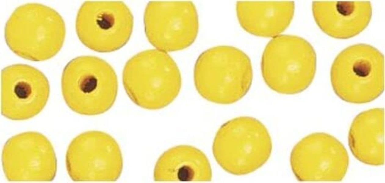 RAYHER---115-PEZZI---PERLINE-IN-LEGNO-LUCIDO-RESISTENTI-Ø6MM---COLORE-GIALLO