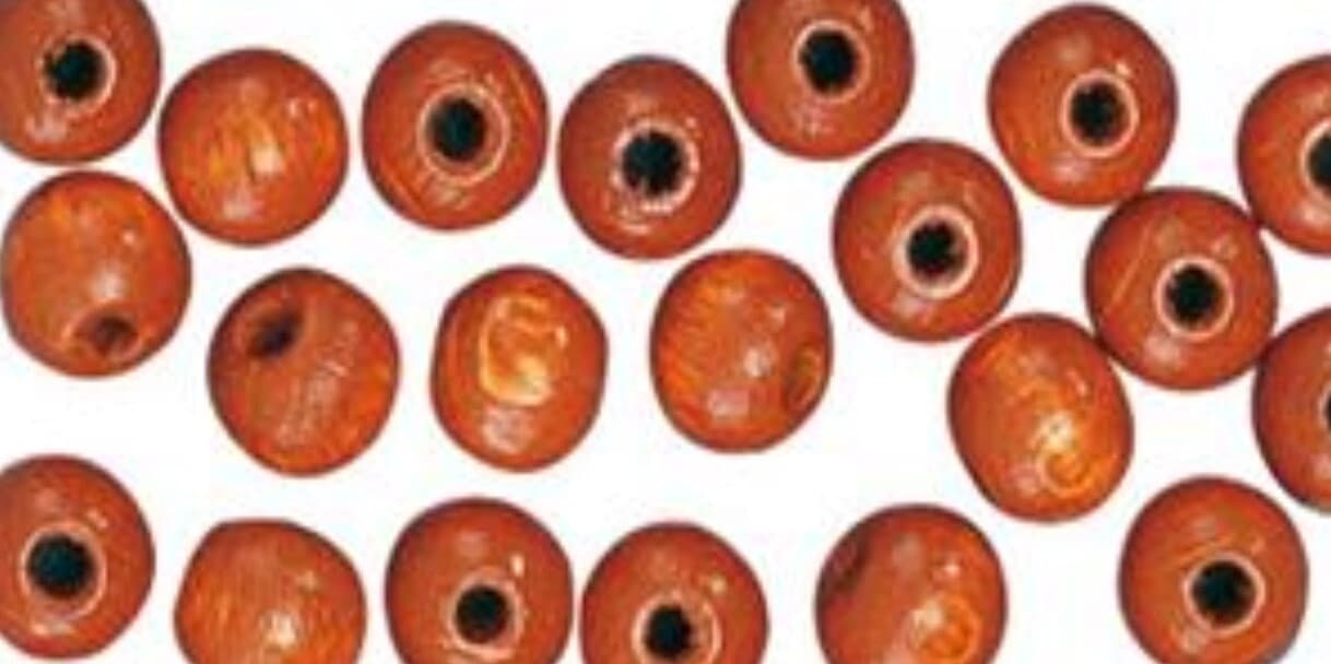 RAYHER---115-PEZZI---PERLINE-IN-LEGNO-LUCIDO-RESISTENTI-Ø6MM---COLORE-MARRONE