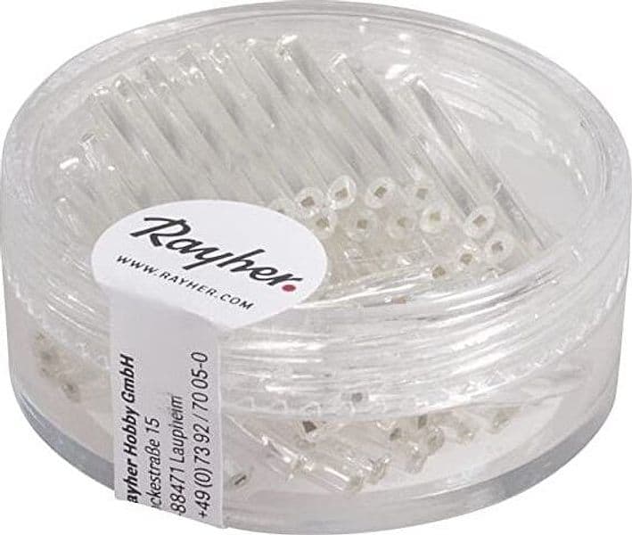 RAYHER---13-GRAMMI---MATITE-DI-VETRO-AVVOLTE-CON-INSERTO-ARGENTATO-20MM---COLORE-ARGENTO