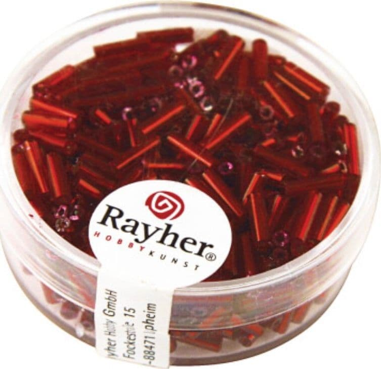 RAYHER---14gr-PERLE-A-BASTONCINO-IN-VETRO-CON-RIFINITURA-IN-ARGENTO-12MM---COLORE-ROSSO