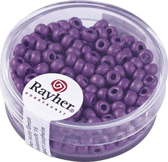 RAYHER---17-GRAMMI---PERLE-INDIANE-IN-VETRO-Ø4,5MM---COLORE-VIOLA