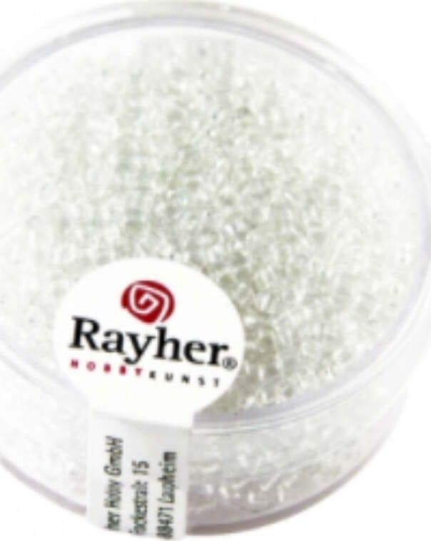 RAYHER---17-GRAMMI---PERLINE-IN-VETRO-Ø2MM---COLORE-CRISTALLO