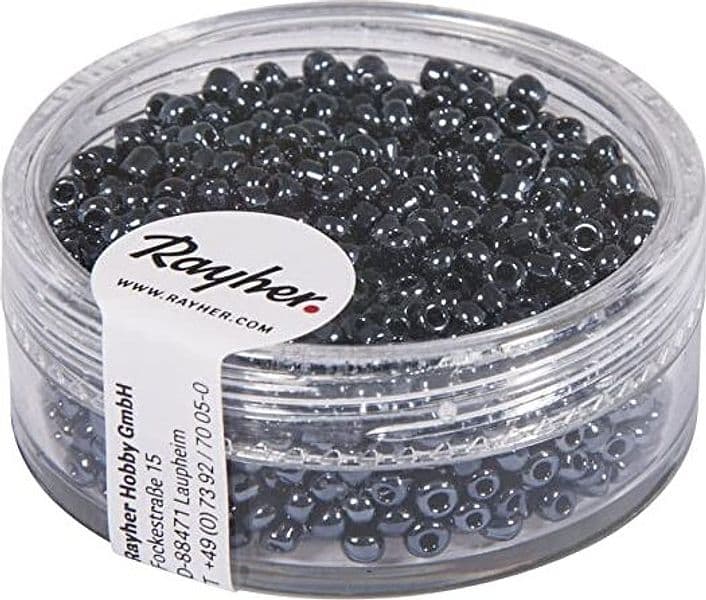 RAYHER---17-GRAMMI---PERLINE-IN-VETRO-ROTONDE-CON-FORO-ARGENTATO-Ø2MM---COLORE-PIETRA-DI-SANGUE