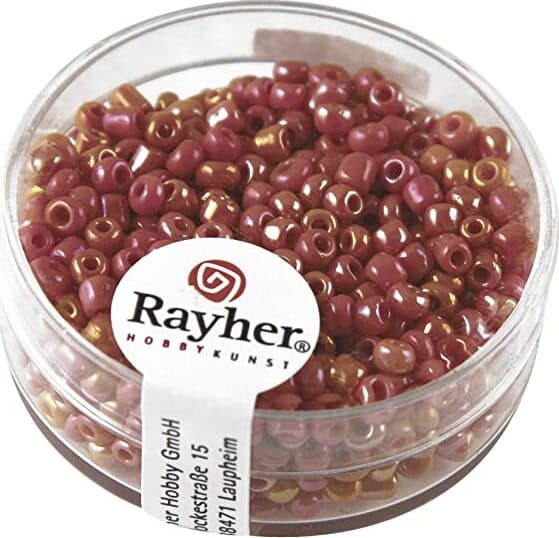 RAYHER---17-GRAMMI---PERLINE-IN-VETRO-ROTONDE-OPACHE-LUSTRATE-FORO-Ø2,6MM---COLORE-ARANCIONE