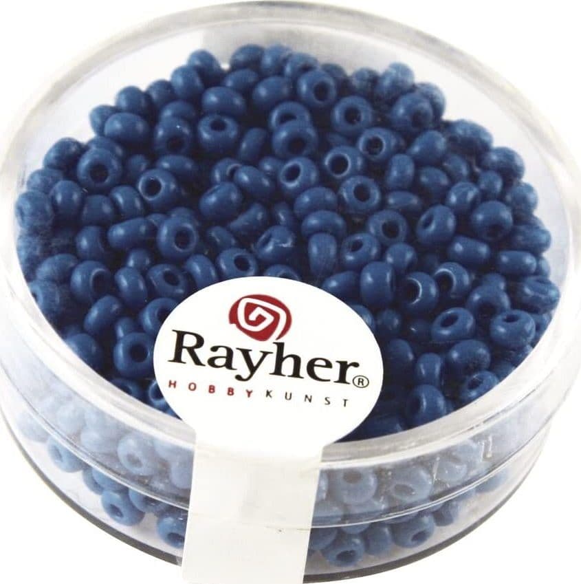 RAYHER---17-GRAMMI---PERLINE-IN-VETRO-ROTONDE-OPACHE-LUSTRATE-FORO-Ø2,6MM---COLORE-TURCHESE