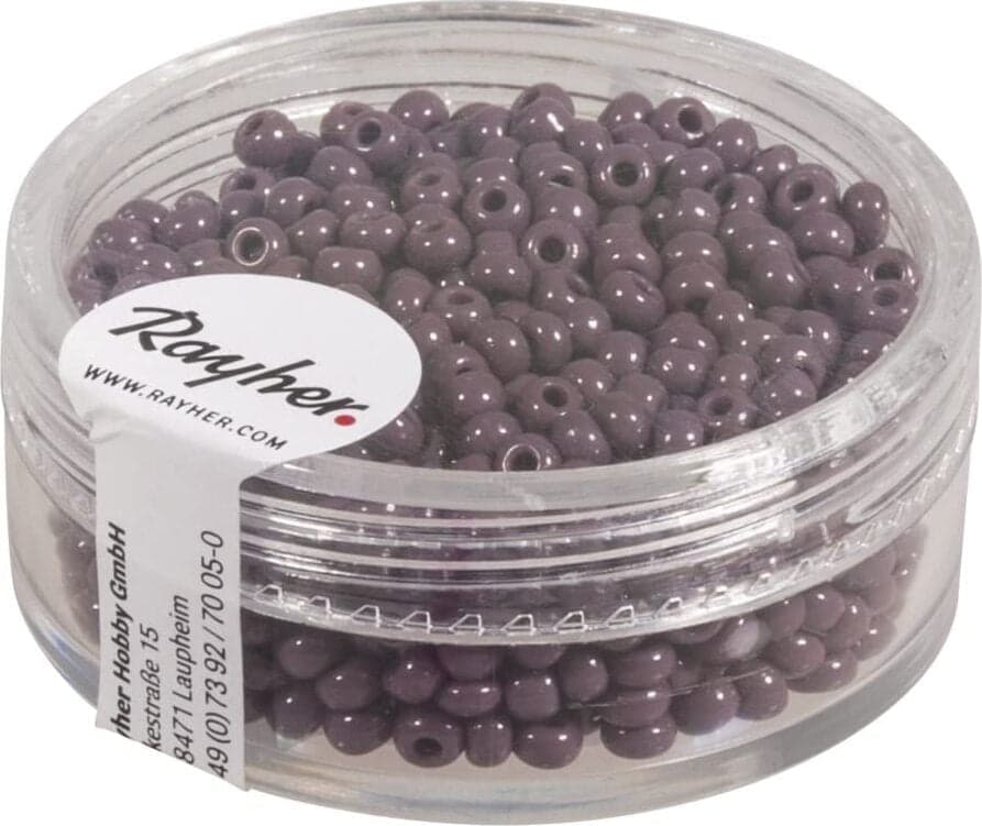 RAYHER---17-GRAMMI---PERLINE-IN-VETRO-ROTONDE-OPACHE-LUSTRATE-FORO-Ø2,6MM---COLORE-VIOLA