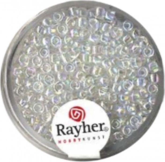 RAYHER---17-GRAMMI---PERLINE-ROTONDE-IN-VETRO-TRASPARENTE-Ø2,6MM---COLORE-ARGENTO