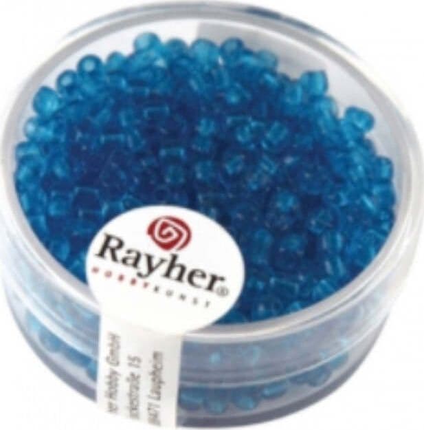 RAYHER---17-GRAMMI---PERLINE-ROTONDE-IN-VETRO-TRASPARENTE-Ø2,6MM---COLORE-AZZURRO
