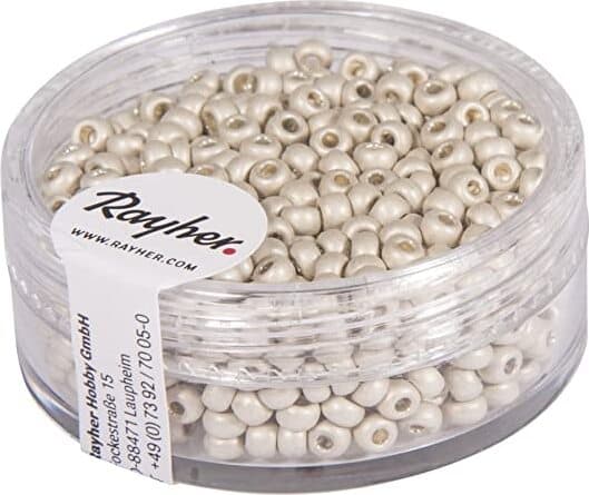 RAYHER---17gr---ROCAILLE-METALLIZZATA-OPACA-Ø2,6MM---COLORE-BIANCO