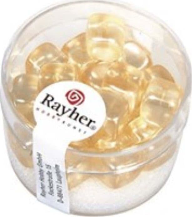 RAYHER---18-PEZZI---PERLE-IN-VETRO-QUADRATE-8X9MM---COLORE-AVORIO