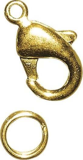 RAYHER---2-PEZZI---CHIUSURA-PER-GIOIELLI-CON-MOSCHETTONE-+-ANELLO-18,5MM---COLORE-ORO